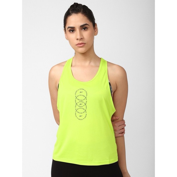 NWT Reebok Women's Running Speedwick Tank Top Neon Yellow - XL - All Are Welcome - Picture 1 of 7